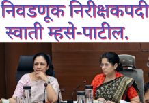 निवडणूक निरीक्षकपदी स्वाती म्हसे-पाटील.